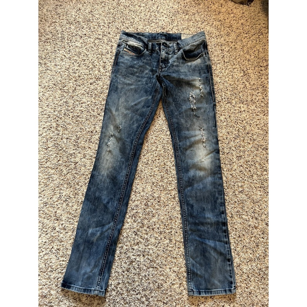 DIESEL Livy Low Waist Jeans Light Blue Denim Super Slim Straight 27x30